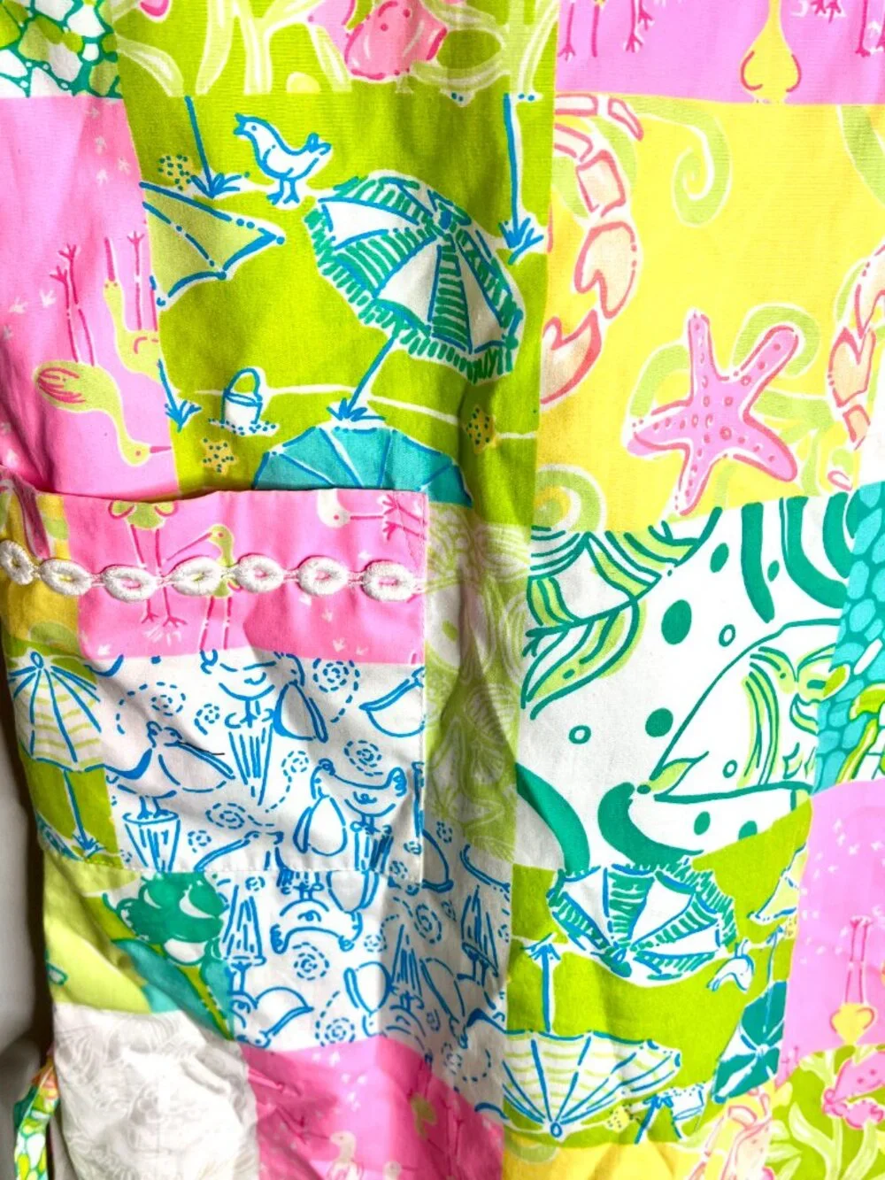 Lilly Pulitzer Girls' Patchwork Shift Dress Crazy Quilt Pattern Shift Preppy 14